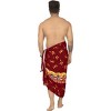 LA LEELA Men's Pirates Sarong Wrap Pareo Caribbean Pirates Swim Trunk Swimwear Full Beach Wraps for Men One Size Skull Crossbones,Blood Red - 4 of 4