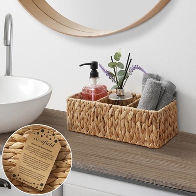 Natural Seagrass Rectangular Storage Baskets with Dividers