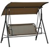 Resenkos 3-Person Swing Set, Outdoor Patio Swing With Tilt Canopy, Steel Frame Bench Seat, Wine Red - 2 of 4