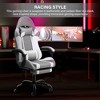 Racing Video Backrest and Seat Height Recliner Gaming Office High Back Computer Ergonomic Adjustable Swivel Chair, With Footrest - 3 of 4