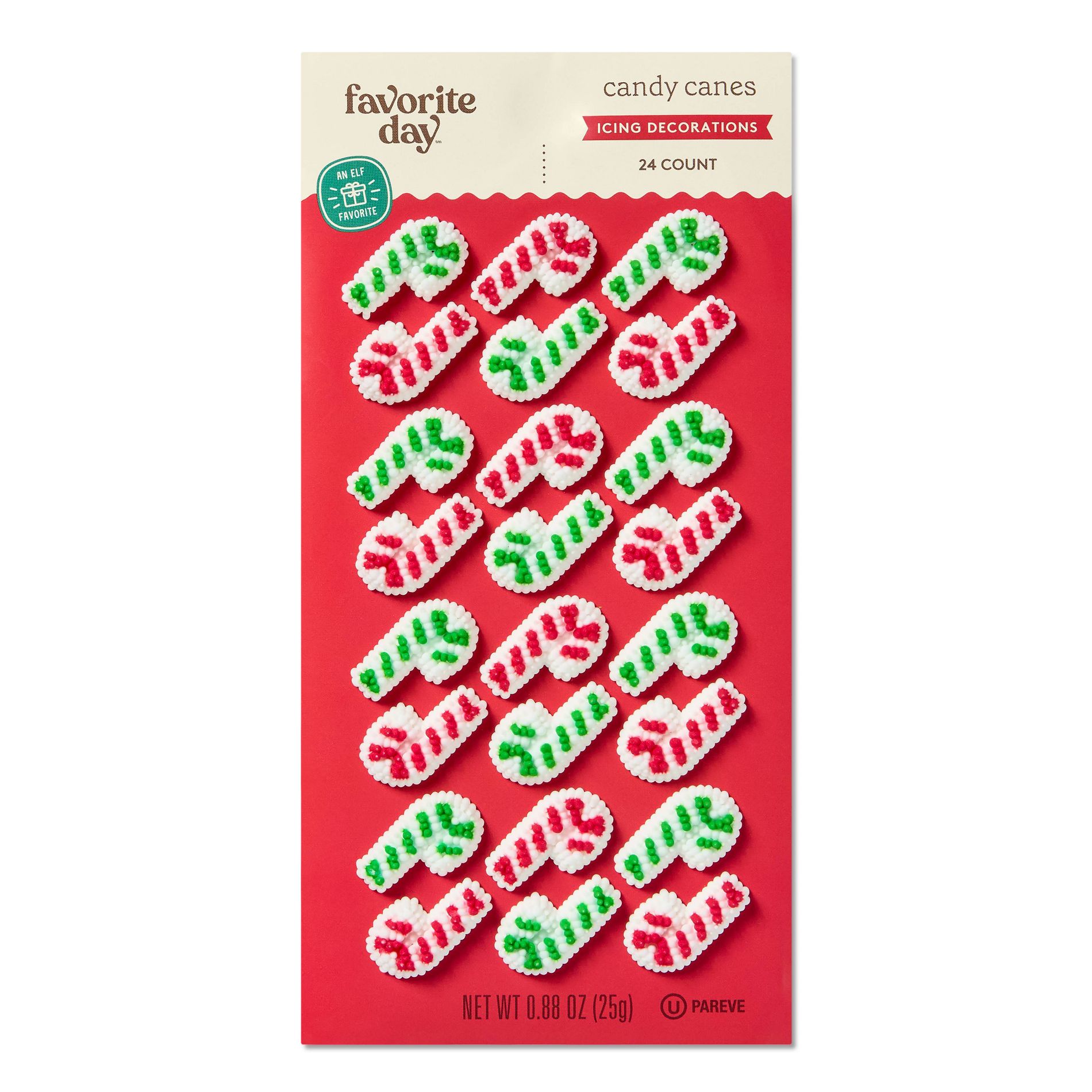 Holiday Candy Canes Icing Decorations - 24ct/0.88oz - Favorite Day™