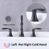 MAYEERTY 2 Handle 8 inch Widespread Bathroom Sink Faucet Oil Rubbed Bronze 3 Hole with Pop Up Drain Assembly and cUPC Water Supply Hoses - 3 of 4