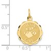 Black Bow Jewelry 14k Yellow Gold It's A Girl Disc Charm or Pendant, 16mm (5/8 inch) - 4 of 4