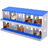 6 Panel Galvanized Steel Nesting Box with stand for Chicken Coop, Removable Drop Tray and Ventilation, for Hens, Ducks, Rustproof Design Blue - 3 of 4