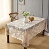 HLC.ME Butterfly Floral Patterned Scalloped, Wrinkle Resistant, Lace Fabric Table Cloth for Round and Rectangle Tables - 3 of 4