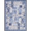 Washable Boho Area Rug for Living Room, Low Pile Vintage Plaid Carpet, Indoor Neutral Accent Rug for Bedroom or Home Office - 2 of 4