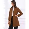 INSPIRE CHIC Women's Elegant Winter V Neck Single Breasted Long Overcoat - 2 of 4