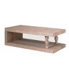 47" Rustic Wood Coffee Table with Shelf, Farmhouse Style Living Room Table, Modern Wooden Furniture – Cuddlewood - 3 of 4