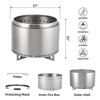 TROPOW 20.5" Smokeless Fire Pit - Portable Stainless Steel Firepit with Air Switch & Removable Stand for Camping/Backyard (Cross Round Hollow, 1-Pack) - 4 of 4