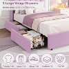 TackView Bed Frame with Storage Headboard,Boucle Upholstered Platform Bed with 2 Drawers, Chic Wavy Headboard with Bookcase, No Box Spring Needed - 3 of 4
