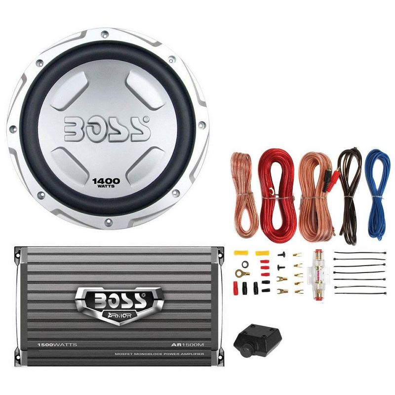 BOSS CX122 12" 1400W Car Power Subwoofer Sub Woofer and Amplifier and Amp Kit, 1 of 7