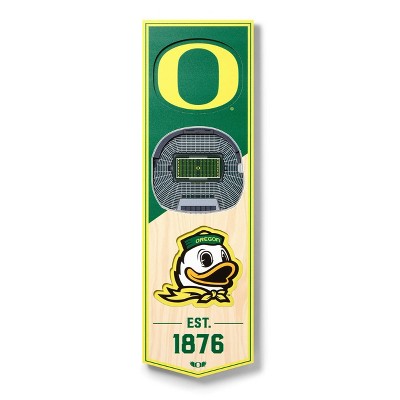 NCAA Oregon Ducks 6"x19" 3-D Stadium Wall Sign