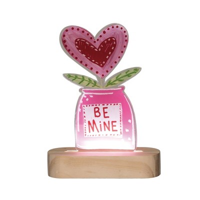 Transpac Acrylic 7.87 in. Valentines Day LED Be Mine Decoration