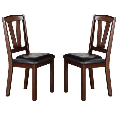 NicBex Set of 2 Dining Chairs Modern Kitchen Side Chair with High Backrest Upholstered Cushion Seats Dining Room Chair,Dark Brown