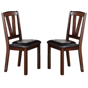 NicBex Set of 2 Dining Chairs Modern Kitchen Side Chair with High Backrest Upholstered Cushion Seats Dining Room Chair,Dark Brown - 1 of 4
