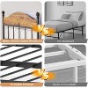 Twin Daybed with Trundle, Twin Bed Frame with Sturdy Metal Foldable Trundle, Sofa Bed with Stylish Headboard for Living Room, Bedroom and Guest Room - 4 of 4