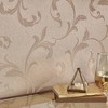 Baroque Bead Champagne Beige Neutral Scroll Paste the Wall Wallpaper - image 2 of 4