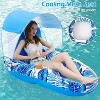 Jasonwell Inflatable Pool Float with Canopy & Cup Holders – X-Large Adult Lounger Raft for Pool, Lake, Beach & Parties, Blue - 3 of 4