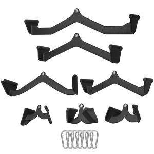 VEVOR LAT Pulldown Attachments, Cable Machine Rowing T-bar V-bar 7 Set, Tricep Pull Down Bar, Back Strength Training Rubber Coated Handle Grip - 1 of 4