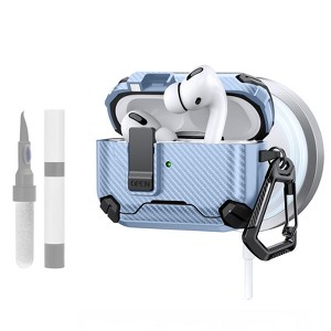 HTUTWOO AirPods Pro 2nd/1st Generation Case Cover with Magnetic Automatic Lock, Phone Stand and Cleaning Kit Compatible with Magsafe - 1 of 4