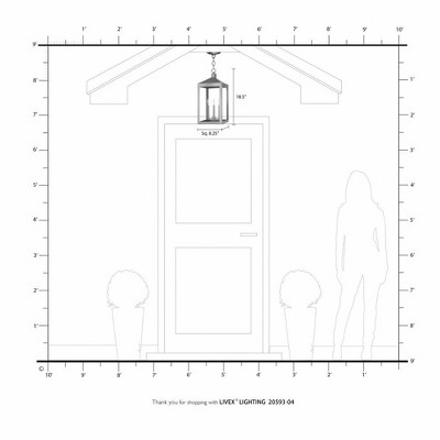 Nyack Nordic Gray 3-Light Outdoor Pendant Lantern with Clear Glass