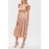 August Sky Women's Short Double Ruffle Sleeves Midi Dress - 3 of 4