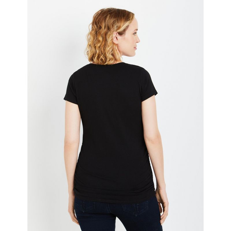 V-Neck Side Ruched Maternity Tee | Motherhood Maternity, 3 of 4