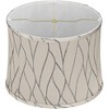 Springcrest Kinmen 14" Top x 15" Bottom x 11" High x 11" Slant Print Lamp Shade Replacement Medium Gray Drum Modern Fabric Softback Washer Harp Finial - 4 of 4