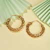 SOHI Women's Gold Chainlink Hoop Earrings - 2 of 3