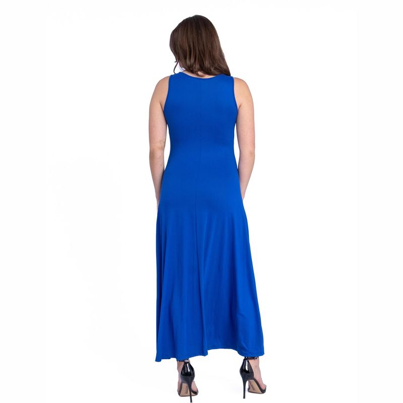 24seven Comfort Apparel Slim Fit A Line Sleeveless Maxi Dress, 3 of 5