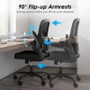 Ridstar Ergonomic Comfort Computer Office Chair with Lumbar Support, Flip-Up Armrests & Casters-Black - 2 of 4