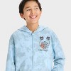 Boys' Minecraft Mineral Wash Zip-Up Hooded Sweatshirt - Blue/Gray - 2 of 4