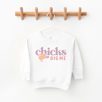 The Juniper Shop Chicks Dig Me Toddler Graphic Sweatshirt