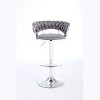 NicBex Swivel Velvet Bar Stools Set of 2,Adjustable Counter Height Bar Stools,Bar Chairs with Chrome Footrest and Base,Barstools for Cafe,Bar - 2 of 4