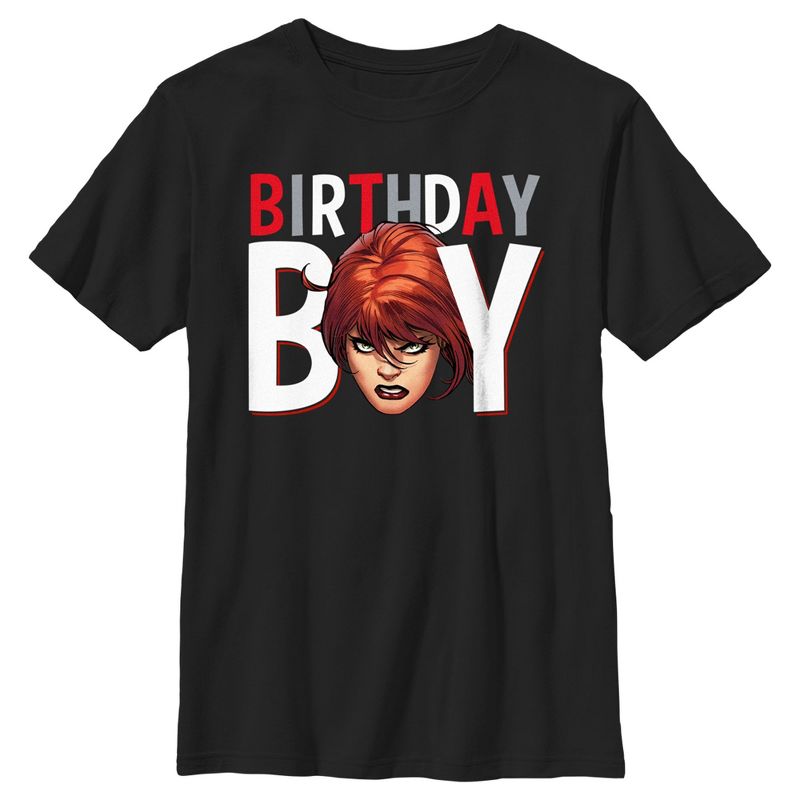 Boy's Marvel Birthday Boy Black Widow T-Shirt, 1 of 6