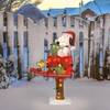 Peanuts 32IN PEANUTS 3D PRE LIT LED YARD ART SNOOPY W/TREE ON MAILBOX, Red - 2 of 4