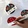 Big Dot of Happiness Christmas Pajamas - Holiday Plaid PJ Party Clear Goodie Favor Bags - Treat Bags With Tags - Set of 12 - 3 of 4