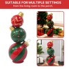 Rbied 31.25 in. H Red Metal Stacked Christmas Ball Ornament for Indoor Outdoor Holiday Decor (1-Pack) - 4 of 4