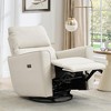 GustoWave Oversized Power Swivel Recliner Chair, Upholstered Faux Leather Nursery Reclining Sofa, Rocker Single Sofa - 4 of 4