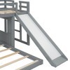 LOVMOR Wooden Twin Over Full Bunk Bed with Playhouse & Farmhouse, Loft Bed w/ Ladder, Slide & Guardrails for Bedroom Apartment Dorm - 4 of 4