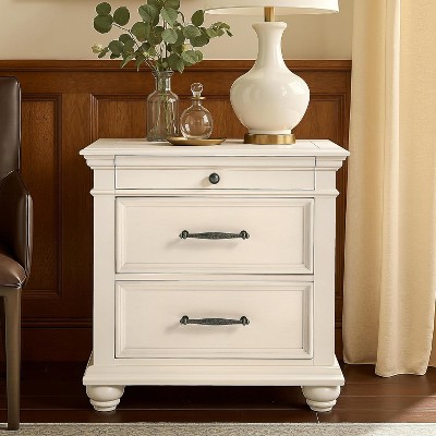 AMERLIFE Solid Wood Nightstand with Fully Assembled