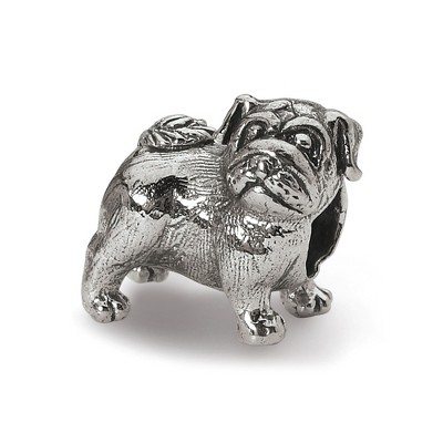 Black Bow Jewelry Sterling Silver Pug Bead Charm