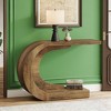 KTMBDW 43.3" Mid-Century Modern Console Table for Entryway, Wood C-Shaped Hallway Entry Accent Table for Living Room, Entrance, Foyer, Brown - 3 of 4