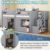 QingMoon Full Size Low loft Bed, Wood Kids Bed Frame with Stairs, Storage Shelf and Safety Guardrail, for Bedroom - 4 of 4