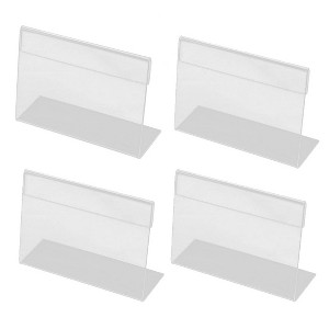 Unique Bargains Desktop Countertop Plastic Business Name Card Holder Display Stand Clear 4pcs - 1 of 4