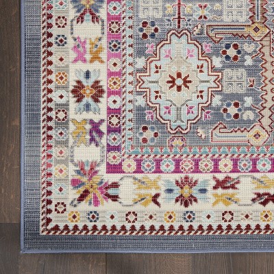 Gray and Multicolor Geometric 8' x 10' Synthetic Area Rug