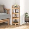 Costway 4 Tier Corner Shelf with Fall Prevention Rai Freestanding Corner Shelf for Bathroom - 2 of 4