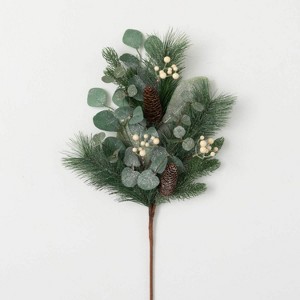 Sullivans Artificial 30" Frosted Pine Berry Stem, Green - 1 of 2
