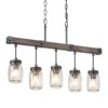 LNC Maison Farmhouse Linear Kitchen Island Pendant  Lights, Black and Antique Brown with Clear Glass Mason Jar,25.5in/27.5in - 3 of 4
