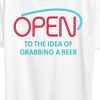 Women's - Instant Message - Open Sign Grabbing Beer Short Sleeve Graphic T-Shirt - 2 of 4